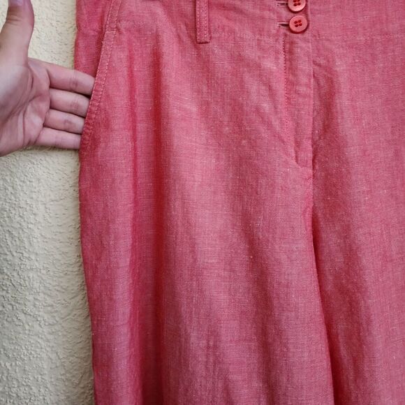 LOUIS FERAUD Women's Linen Virgin Wool Blend Straight Leg Knit Pants SIZE 12 EUC - Picture 4 of 12